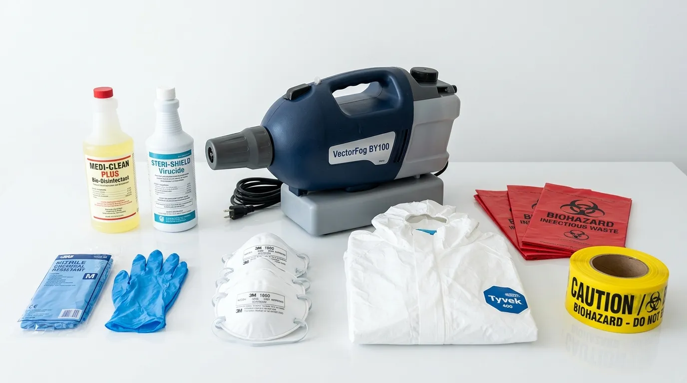 Professional biohazard remediation crew working in Aurora