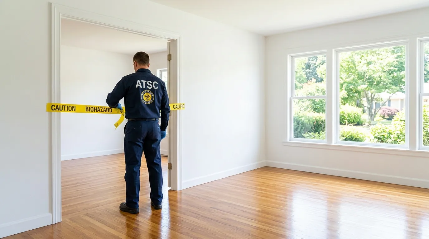 Certified biohazard cleanup crew performing Decomposition Cleanup in Aurora